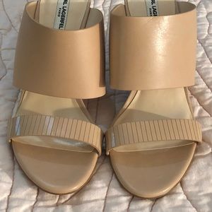 NEW • KARL LAGERFELD Paris Slide Wedge Sandal
